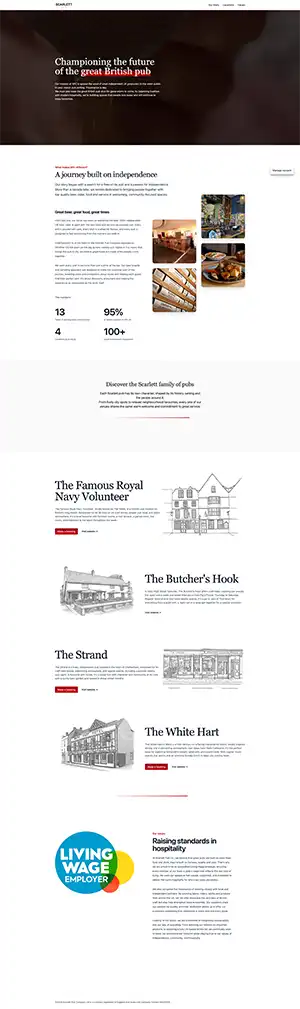 Scarlett Pubs website preview